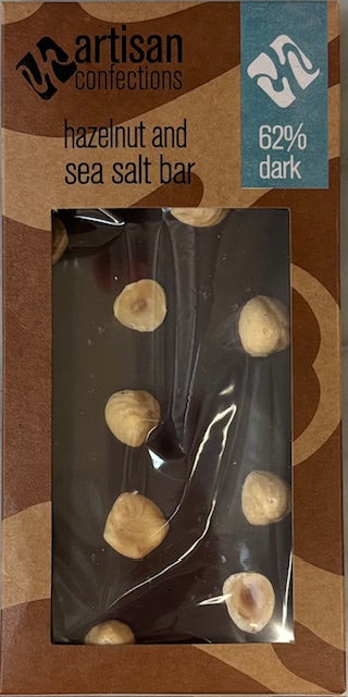 Hazelnut and Sea Salt Dark Chocolate Bar